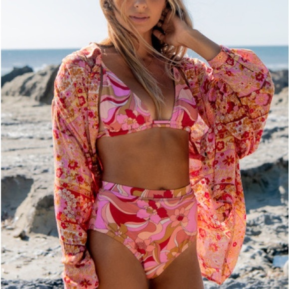 ☀️BILLABONG☀️ PRETTY GROOWY DOUBLE PRETTY GROOVY HI BIKINI SET - Picture 6 of 15